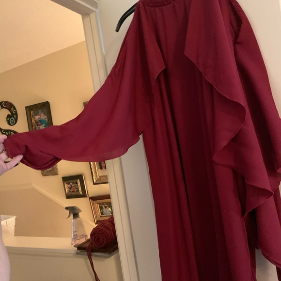 Burgundy Peek a Boo Dress - Picture 3 of 3